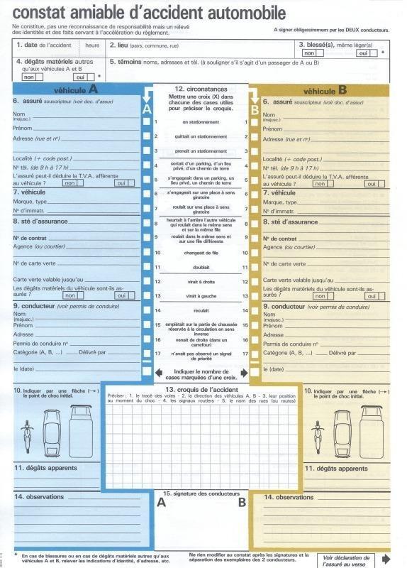 Constat européen d'accident